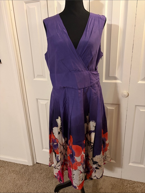 Jones New York Dresses & Skirts - Jones New York Purple Floral Fit and Flare Midi Dress